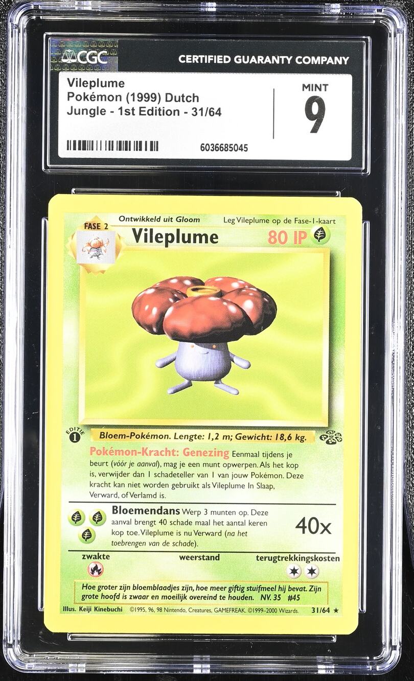 CGC 9 MINT Vileplume 1st Edition 31/64 Pokemon Dutch Jungle Set (PSA/BGS)